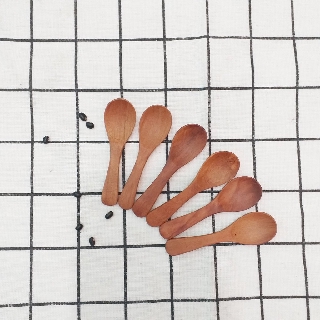 Bộ 6  chiếc Thìa , muỗng gỗ Nhãn nhỏ xúc gia vị , ăn sữa chua (8,5cmx2,5cm)