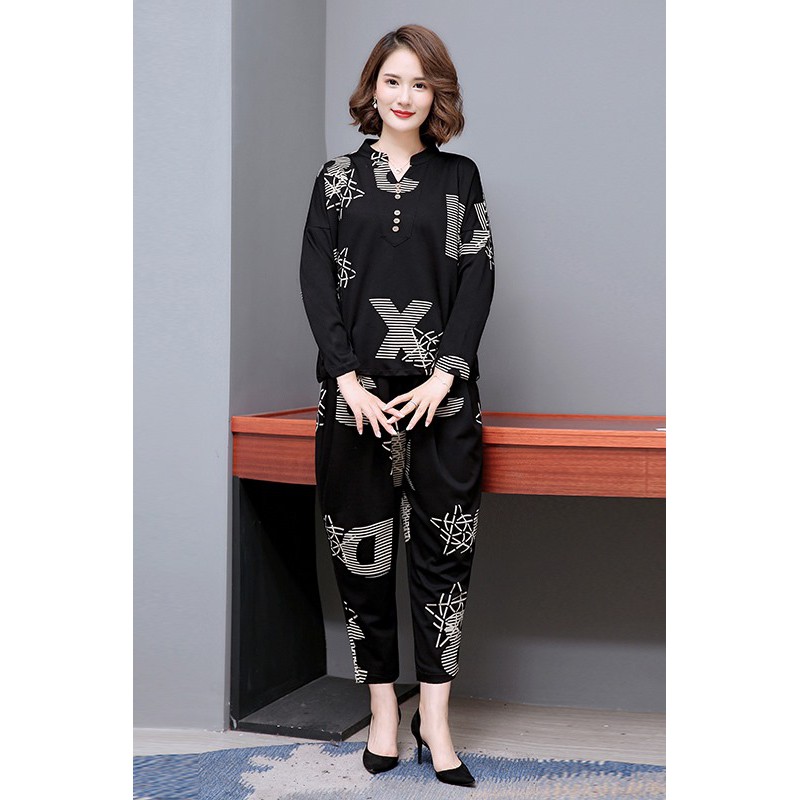 Đồ bộ nữ 100%cotton co dãn 4 chiều Bộ đồ thời trang quần áo nữ mùa hè thoáng mát mềm mịn không xù lông MÃ V7