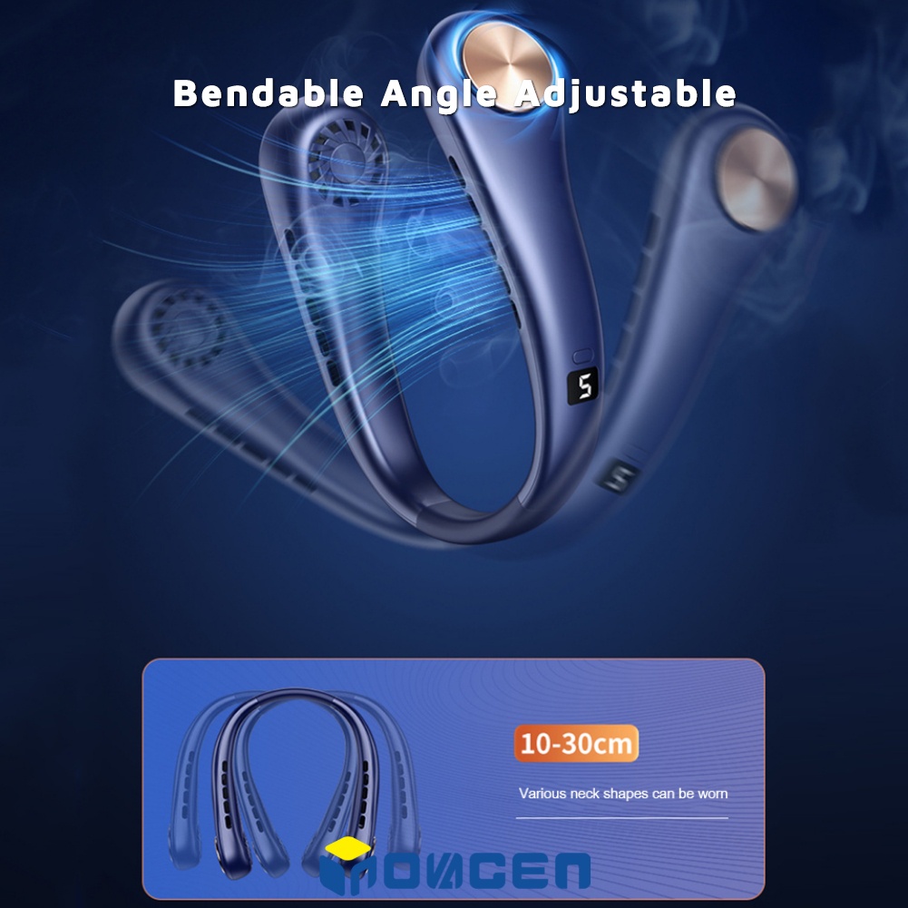 Quạt Thể Thao Đeo Cổ Không Cánh 1500 / 2000mAh Sạc Cổng USB Tiện Dụng