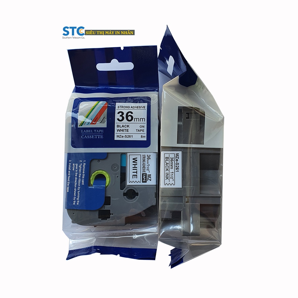 Nhãn tương thích với Brother TZE-221 / TZE-231 / TZE-241 / TZE-251 / TZE-261 / TZE-621 / TZE-631 / TZE-641 / TZE-651