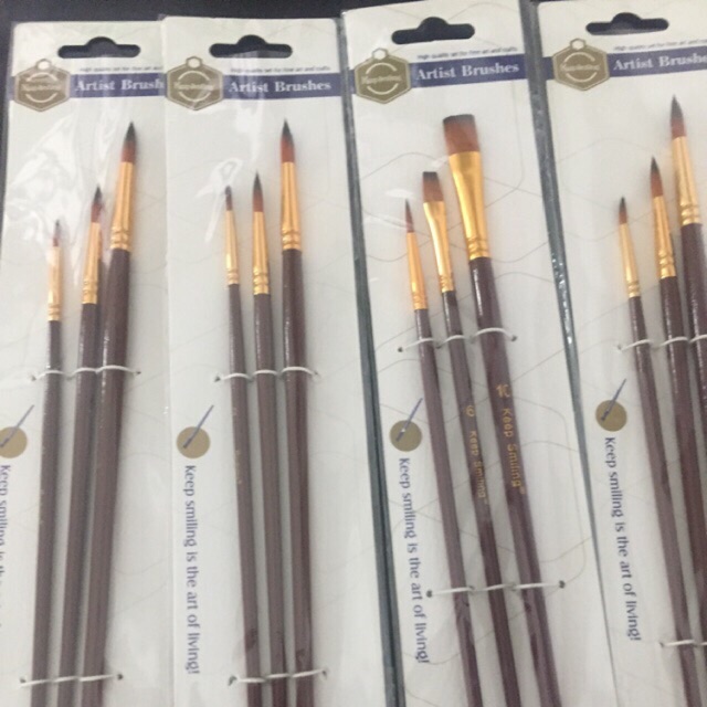 Cọ vẽ - cọ vẽ cơ thể - BỘ bút VẼ 3 cây nét / bản / bộ tròn