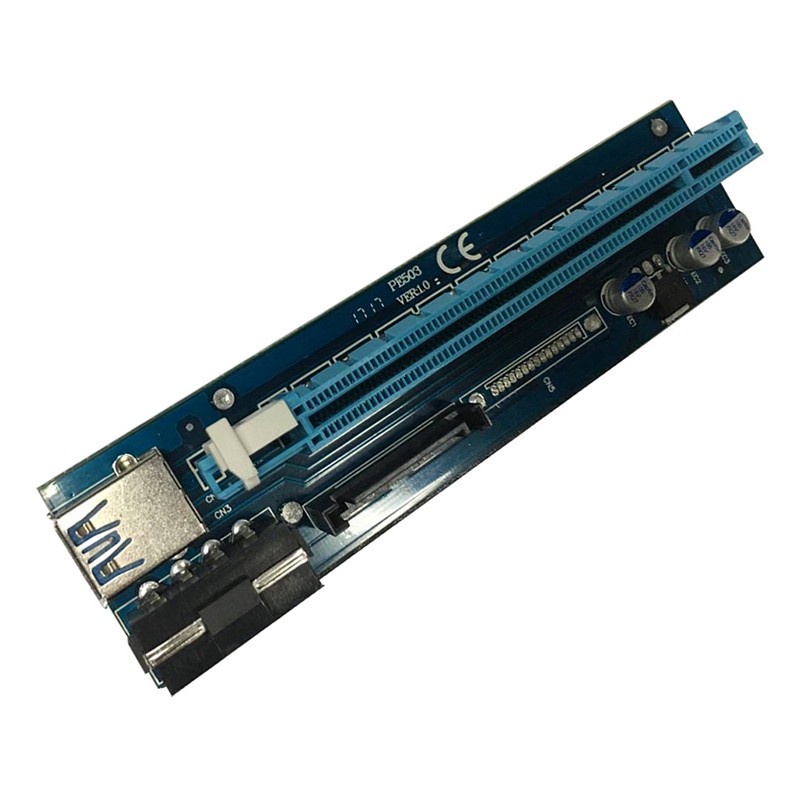 Card Chuyển Đổi Pci-E 1x Sang 16x 4pin + Sata Cho Win7 / 8 / 10