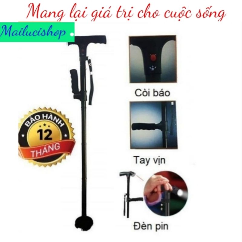 Gậy chống người già. gậy chống thông minh cho người già có còi báo và tay vịn