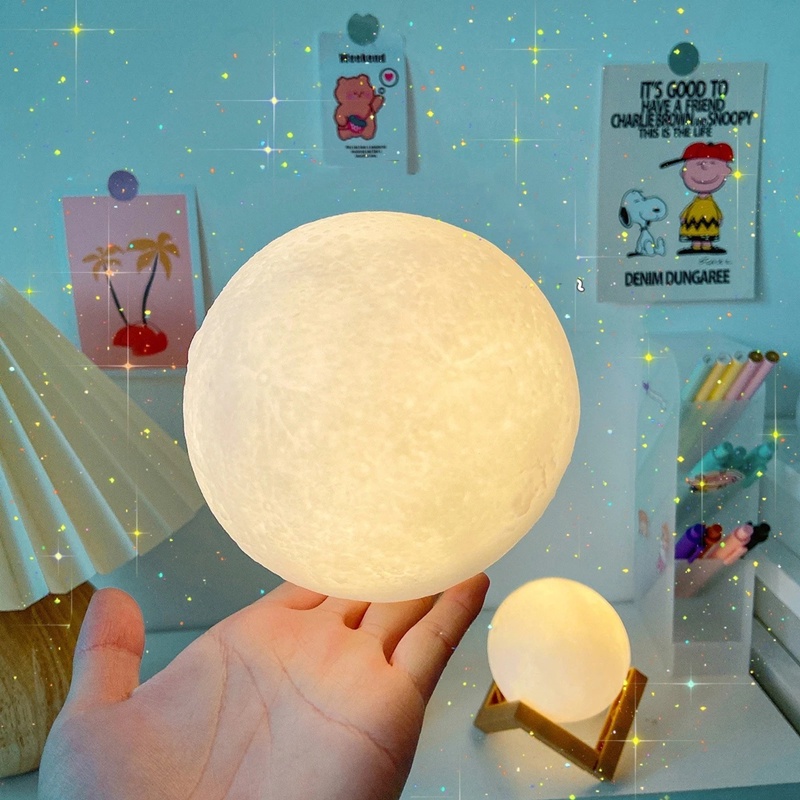 Đèn LED 3D Mặt trăng 8 cm 10 cm 12 cm Đèn ngủ LED Sáng tạo Công tắc Ánh sáng Mặt trăng để trang trí phòng ngủ Quà tặng sinh nhật
