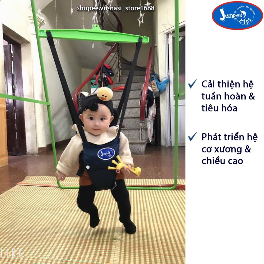 Combo xích đu nhún nhảy tập đi cho bé Jumper Kids JPG102 + ghế xích đu tích hợp bàn ăn dặm