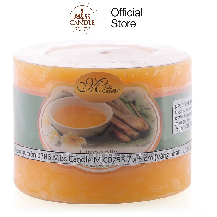 Nến thơm trụ tròn D7H5 Miss Candle MIC0253 (Chọn màu)