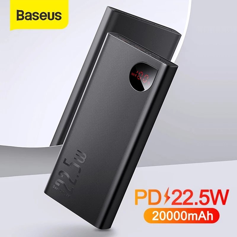 Pin Dự Phòng Sạc Nhanh Baseus Adaman Metal - Digital Display - Quick Charge 20000mAh, 22.5W QC3.0/ PD3.0/ SCP/ AFC