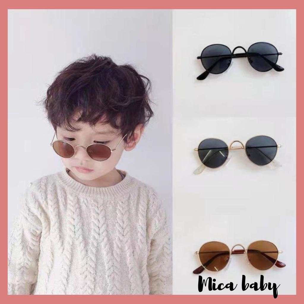 Kính thời trang cho bé, kính râm kiểu dáng gọng tròn phong cách đáng yêu K08 Mica baby