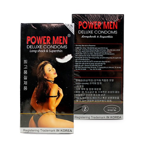 Comno 2 hộp Bao Cao Su Power Men Bikini hộp 12 chiếc chống Xuất Tinh Sớm &amp; Kéo Dài Thời Gian Quan Hệ