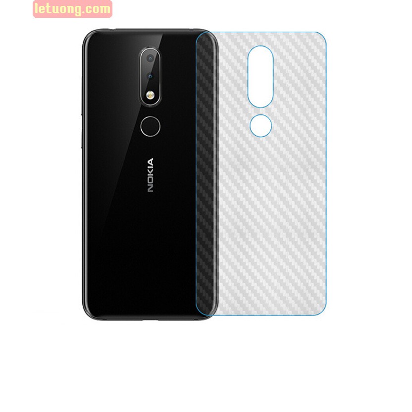 Bộ 3 tấm dán lưng mặt sau vân carbon 3D chống xước cho điện thoại Nokia 2.3, 3.2, 7.2, 8.1, X5, X6, X7