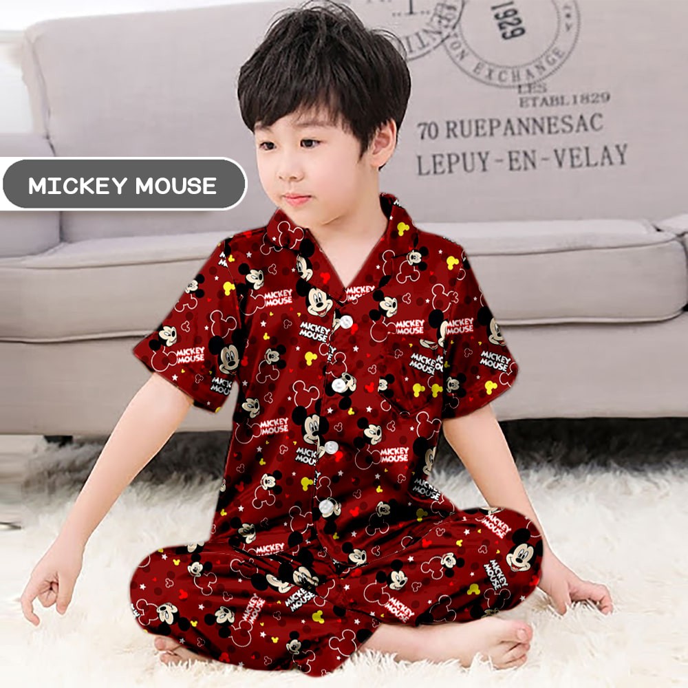 Bộ Đồ Ngủ In Hình Chuột Mickey Dành Cho Bé 2-4 Tuổi (size L)