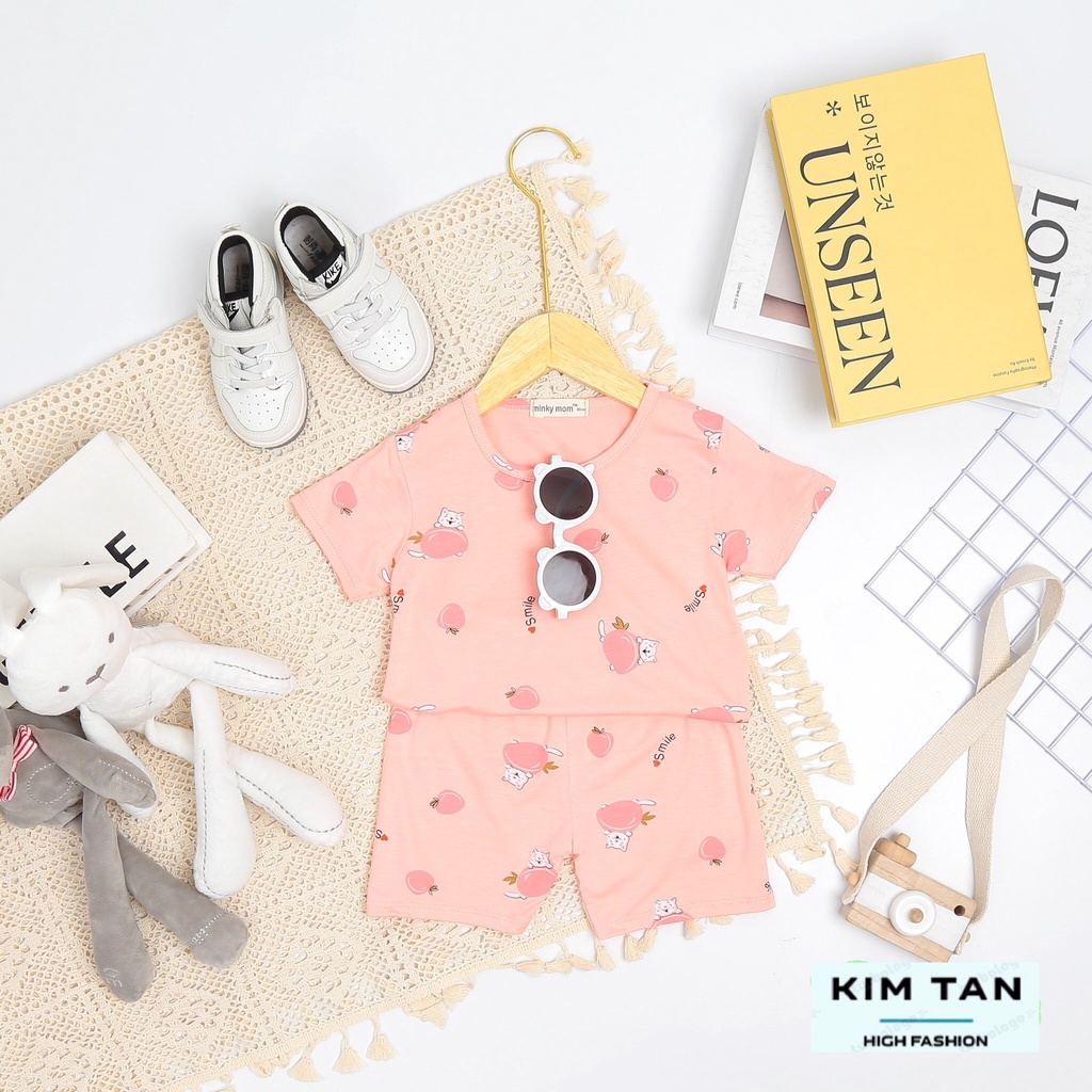 Bộ MINKY MOM Cộc Tay ⚡FREESHIP⚡ Chất Thun Lạnh Cho Bé Trai, Bé Gái Thoải Mái Thoáng Mát Ngày Hè