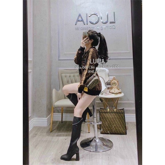 Boot đùi da lỳ viền xích siêu hot
