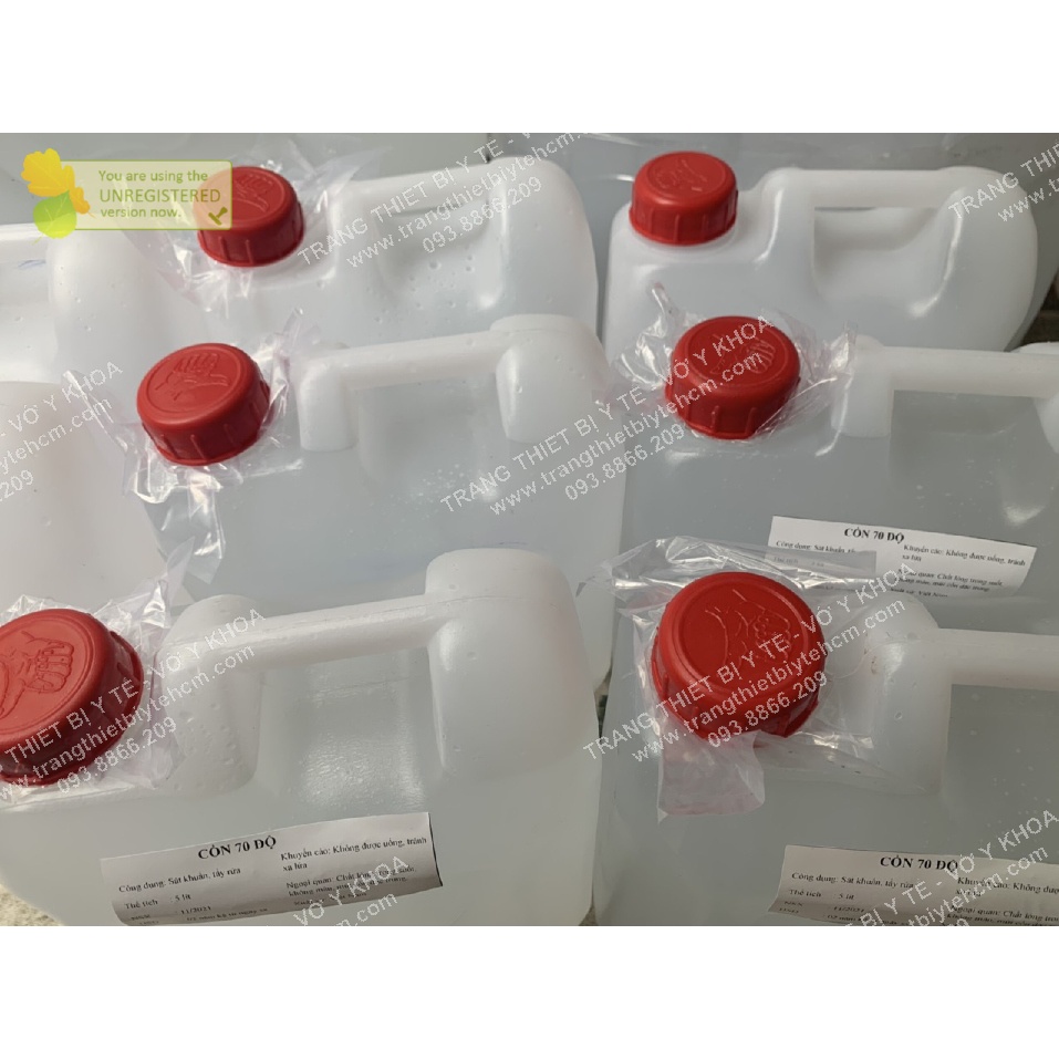 Can 5 lít - Cồn y tế 70 độ, cồn sát khuẩn 70 độ, cồn rửa tay khử khuẩn (can dày vận chuyển không đổ)