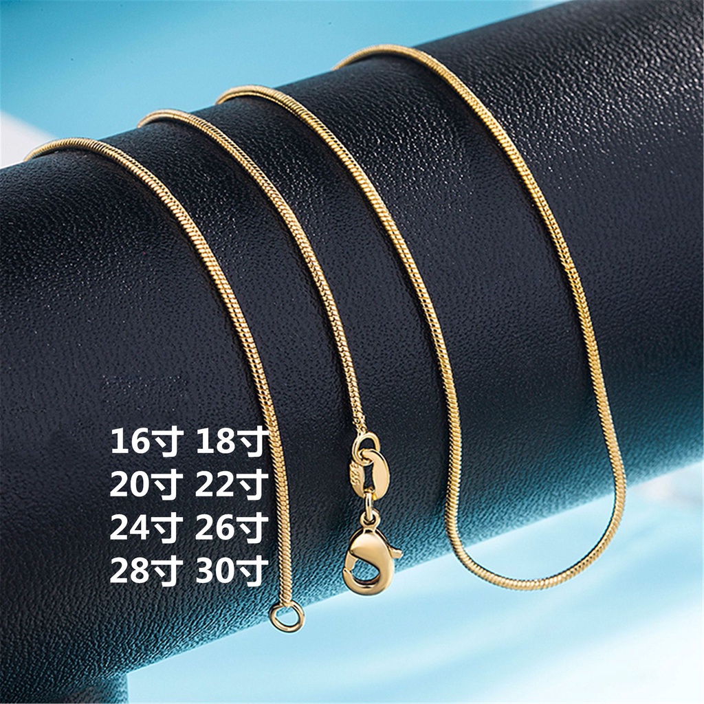 Dây Chuyền Dạng Xích Rắn Mạ Vàng 18K Kích Thước 1MM