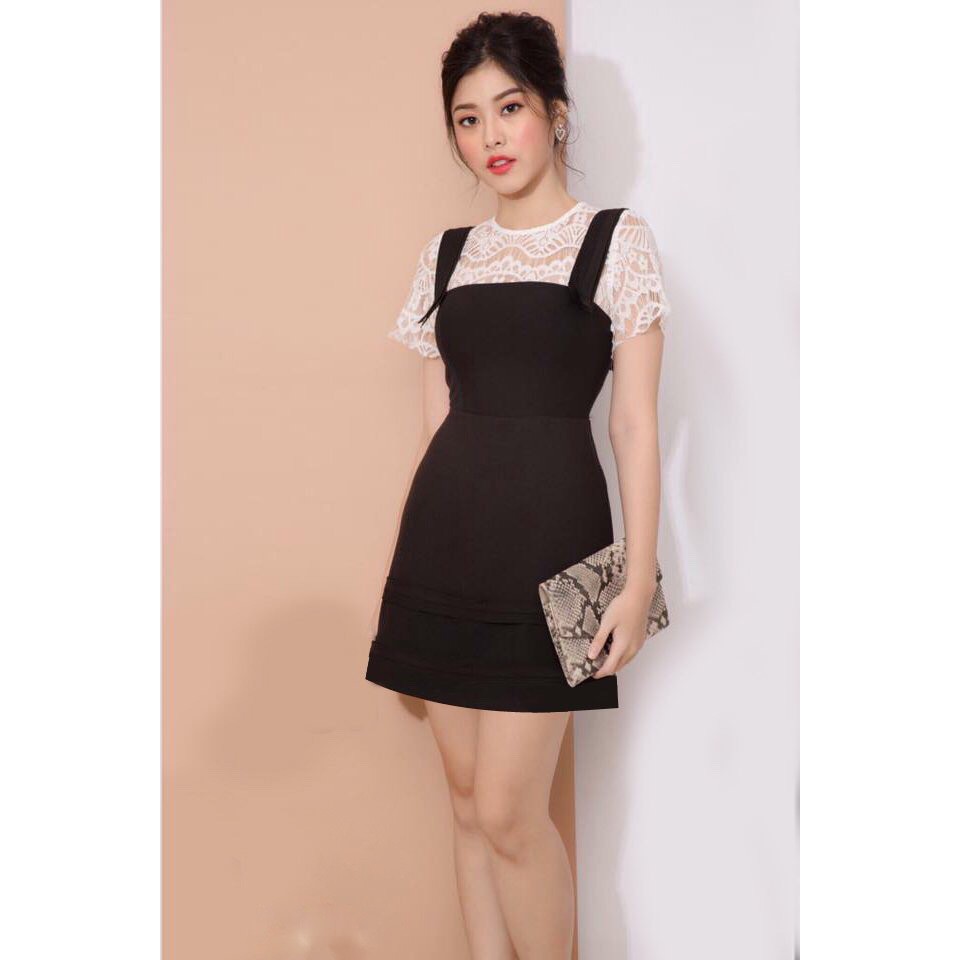 Set áo ren đầm yếm dễ thương