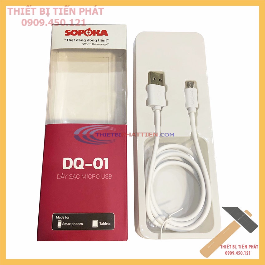 Dây Cáp Sạc Samsung Micro Usb Trắng 1 Mét Sopoka DQ-01 An Toàn Cao Cấp
