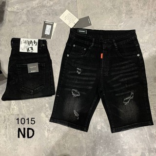 Quần bò ngố nam đen rách nhẹ, quân short chất jean co giãn nhẹ mặc thoải mái dáng hàn quốc_quần lửng nam ngắn Dg2452