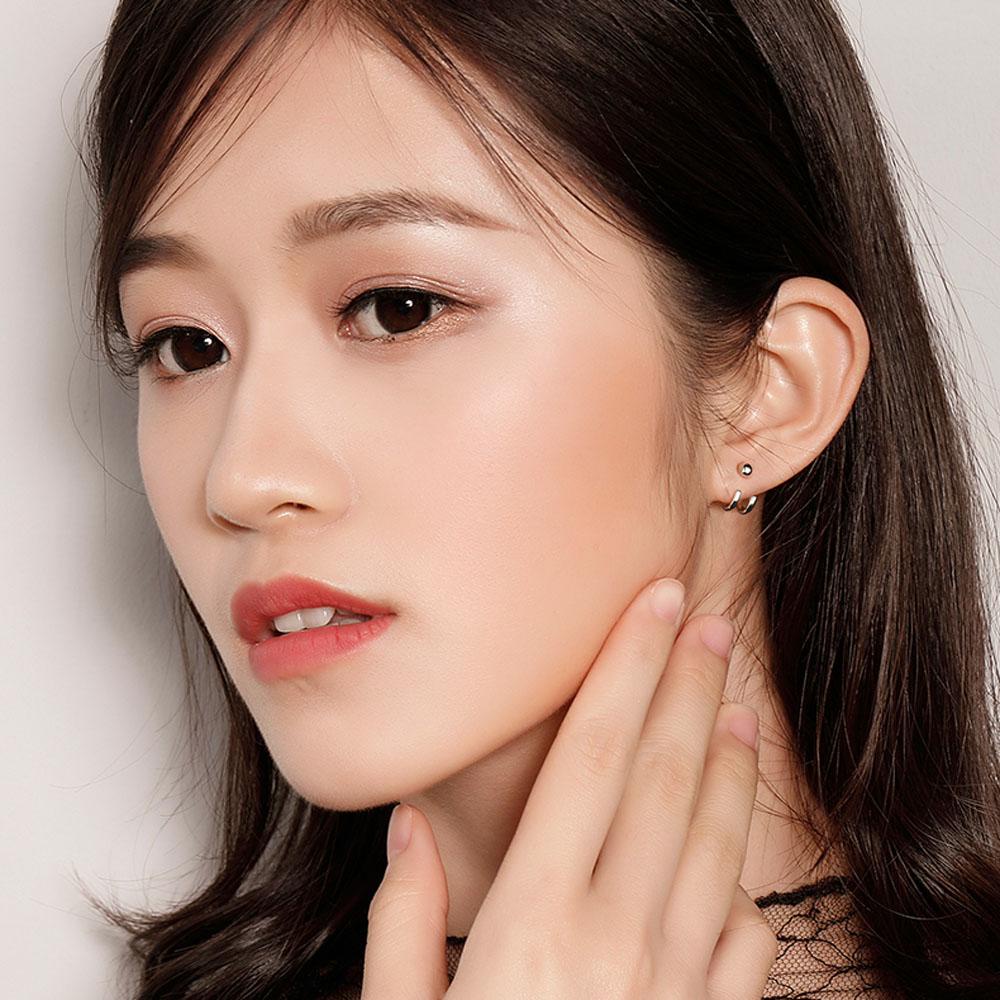 Khuyên Tai Kim Loại Đính Hạt Đơn Giản Hợp Thời Trang Cho Nữ BACK2LIFE