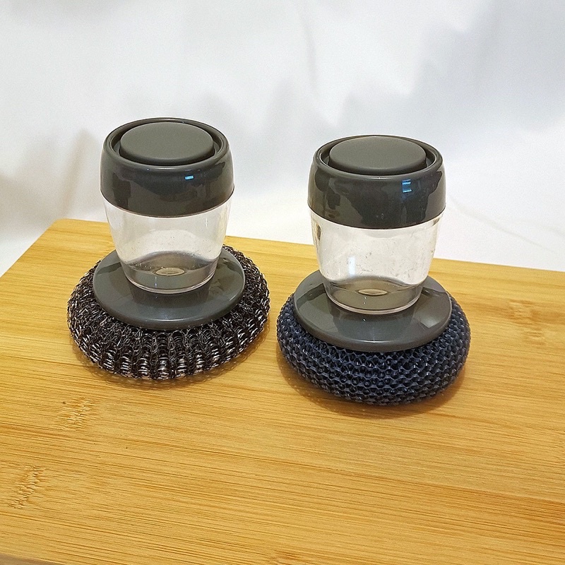 Dụng cụ cọ rửa xoong nồi có bình đựng xà phòng tiện lợi an toàn cho da tay