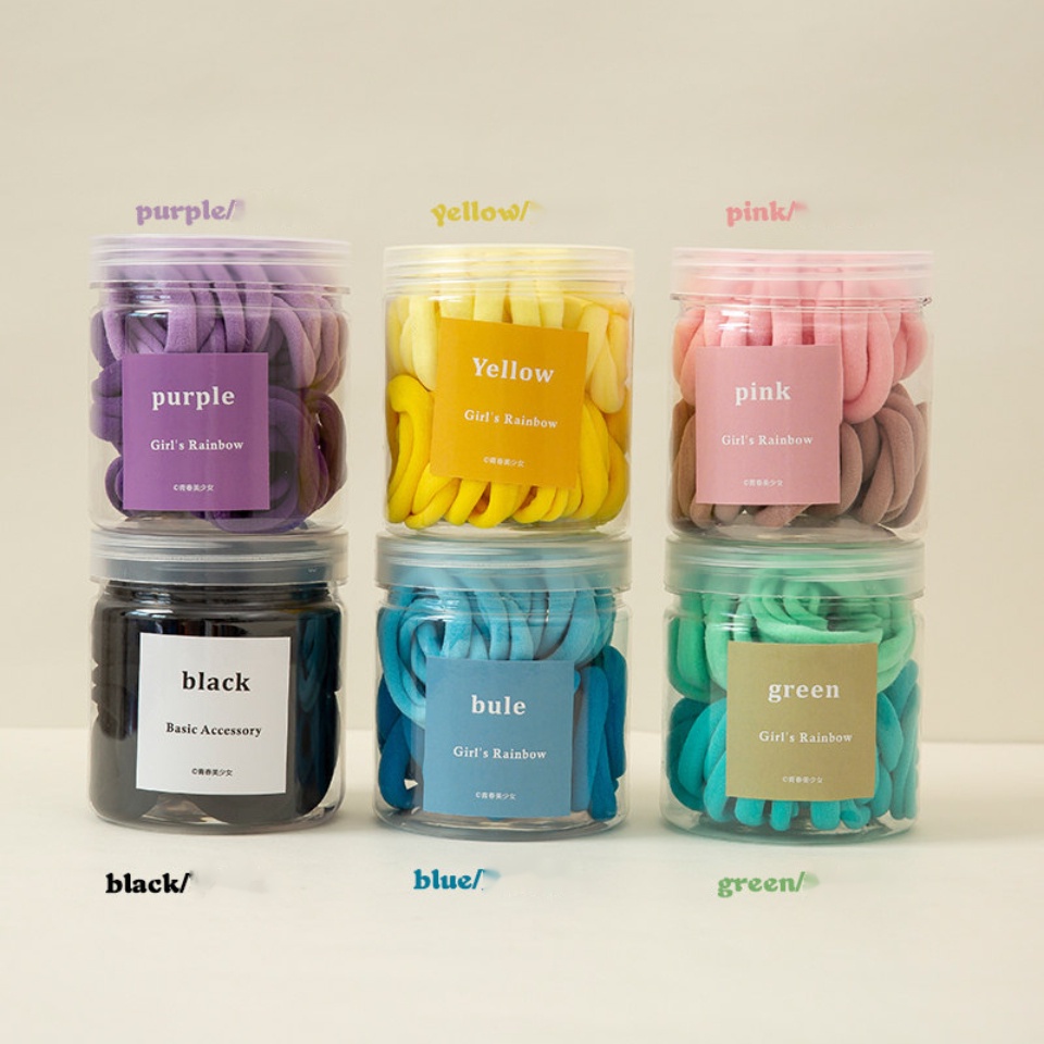 Set 50 dây buộc tóc co giãn nhiều màu sắc gradient tùy chọn thời trang