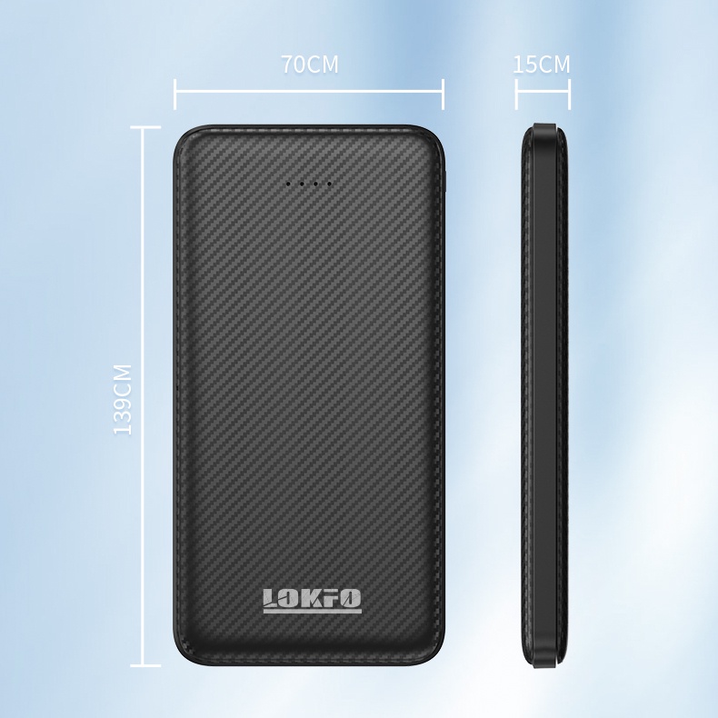 Sạc dự phòng LOKFOTEK P01 10000mAh hiển thị màn hình LED USB kép nhỏ gọn