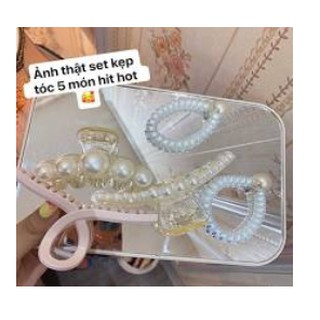 Set 5 kẹp tóc ngọc trai siêu sang chảnh