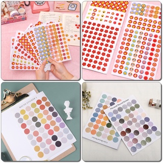 Sticker Cute Trang Trí, Nhãn Tròn dán postcard, Trang Trí Sổ tay, Sổ Planner, Bullet Journal