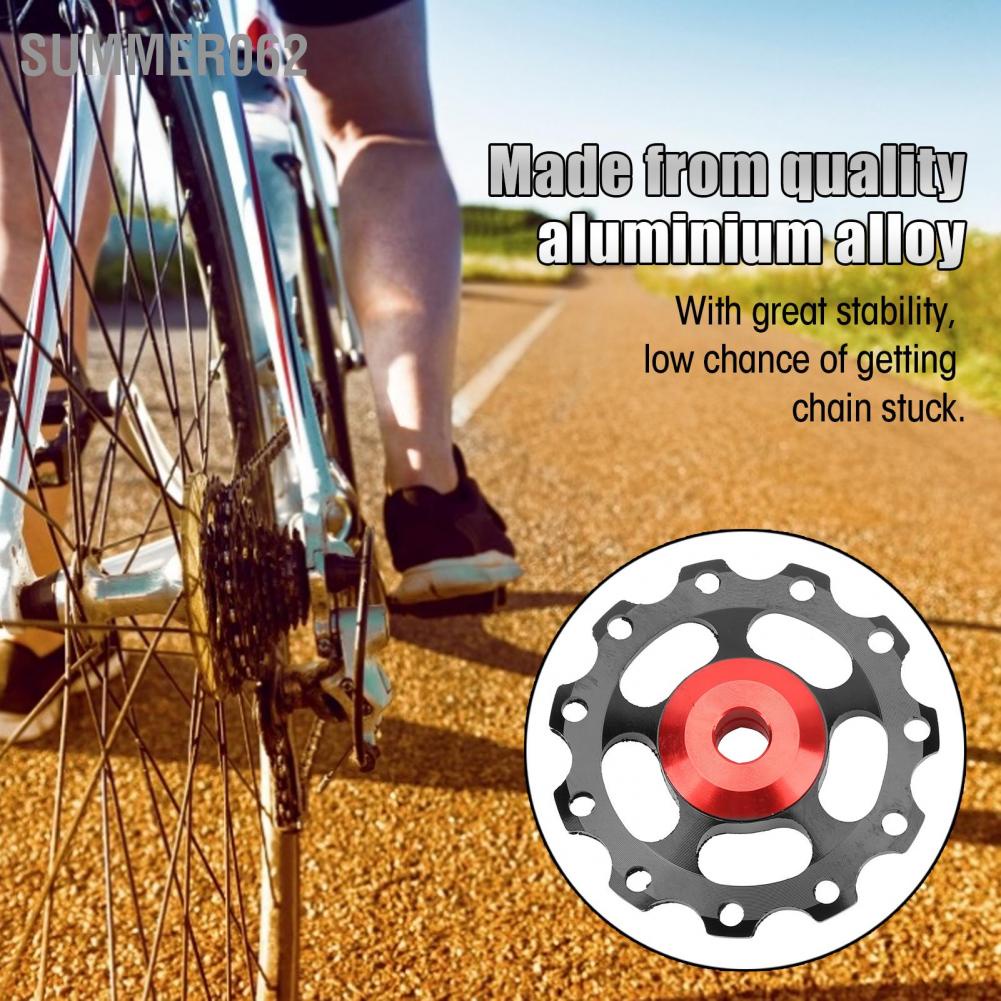 Summer062 Mountain Bike Guide Wheel Durable Lightweight Bearing Anode Sturdy Aluminium Alloy 11 Tooth Rear Derailleur Pulley