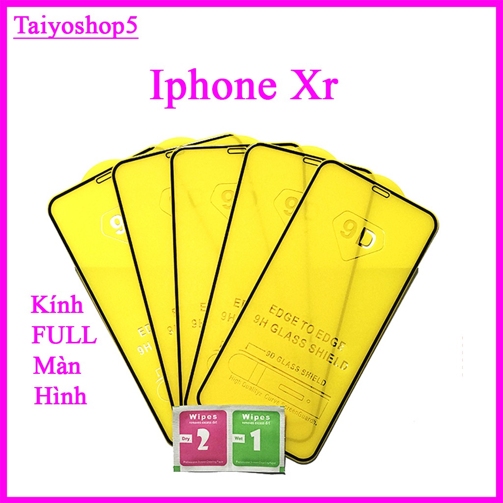 Kính cường lực Iphone XR , Kính cường lực full màn hình, Ảnh thực shop tự chụp, tặng kèm bộ giấy lau kính taiyoshop4