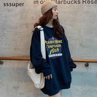 Áo Nỉ Sweater Form Rộng In Hình Phong Cách Hàn Quốc Dành Cho Nữ