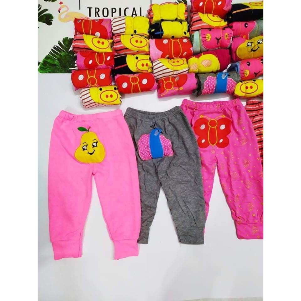 Quần Dài Mông Thú Hình Thêu Nổi Chất Cotton Mềm Đẹp Cho Bé - Quần Dài Thu Đông Bé Trai Bé Gái