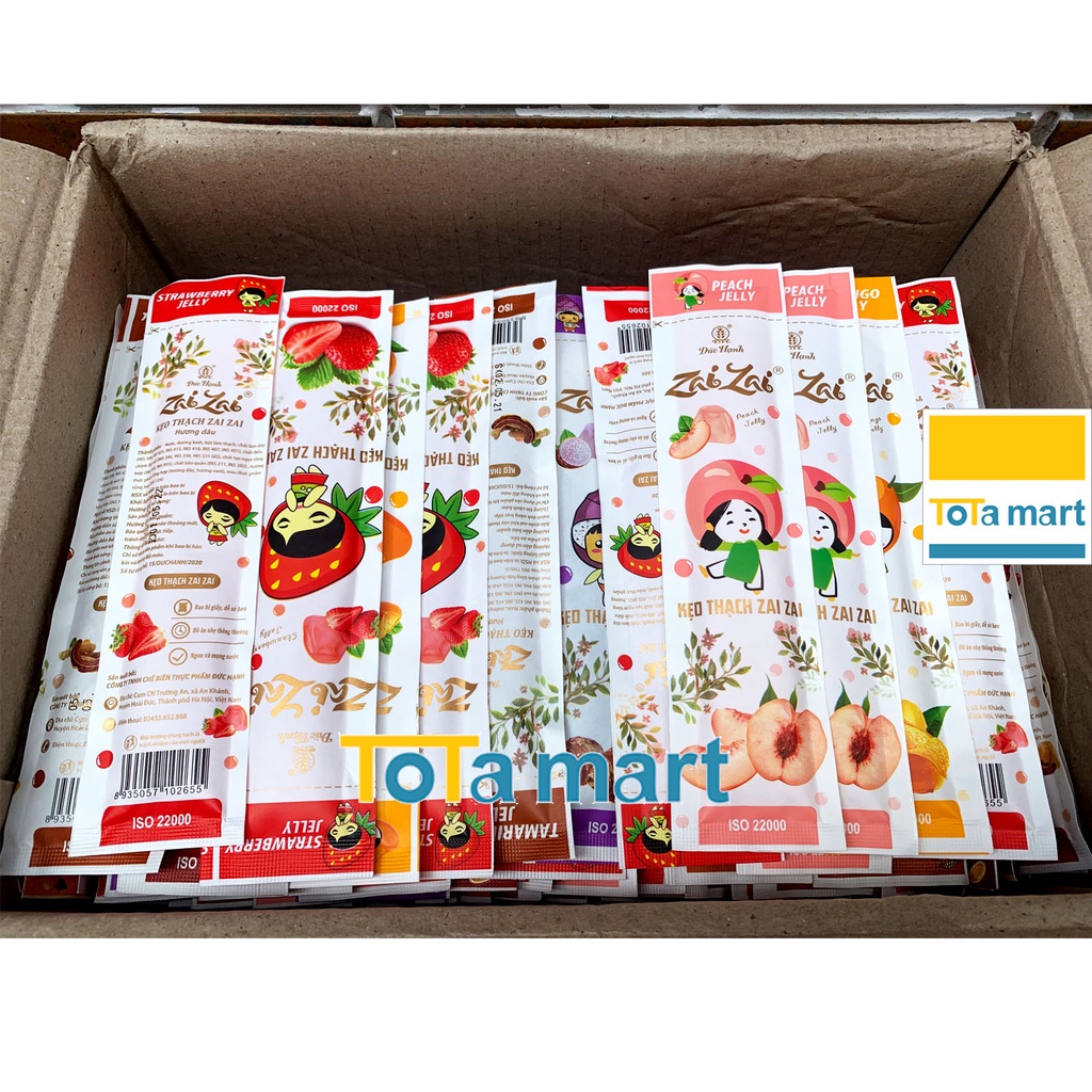 (hsd 02-&gt;05/2024) Kẹo thạch Zai zai Đức Hạnh thạch dài, thạch ngắn, thạch kg, trà sữa đủ vị.