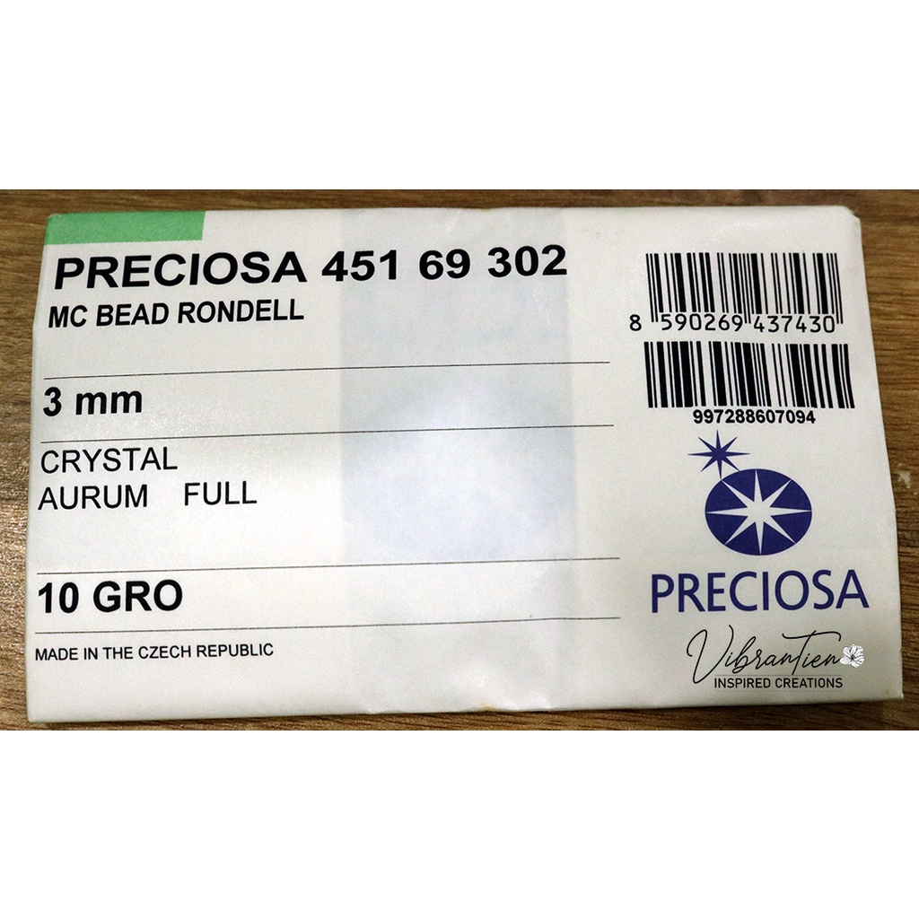 Pha lê Priciosa nón vàng 3mm