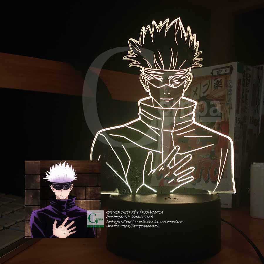 [ĐÈN NGỦ ANIME LED 3D] Đèn Ngủ Jujutsu Kaisen Satoru Gojo Type 25 AJKN0125 16 màu tùy chỉnh COMPASHOP