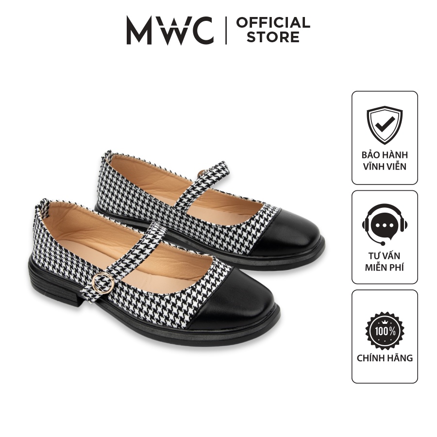 Giày MWC 2254 - Giày Búp Bê Đế Bằng Mũi Tròn Thanh Lịch