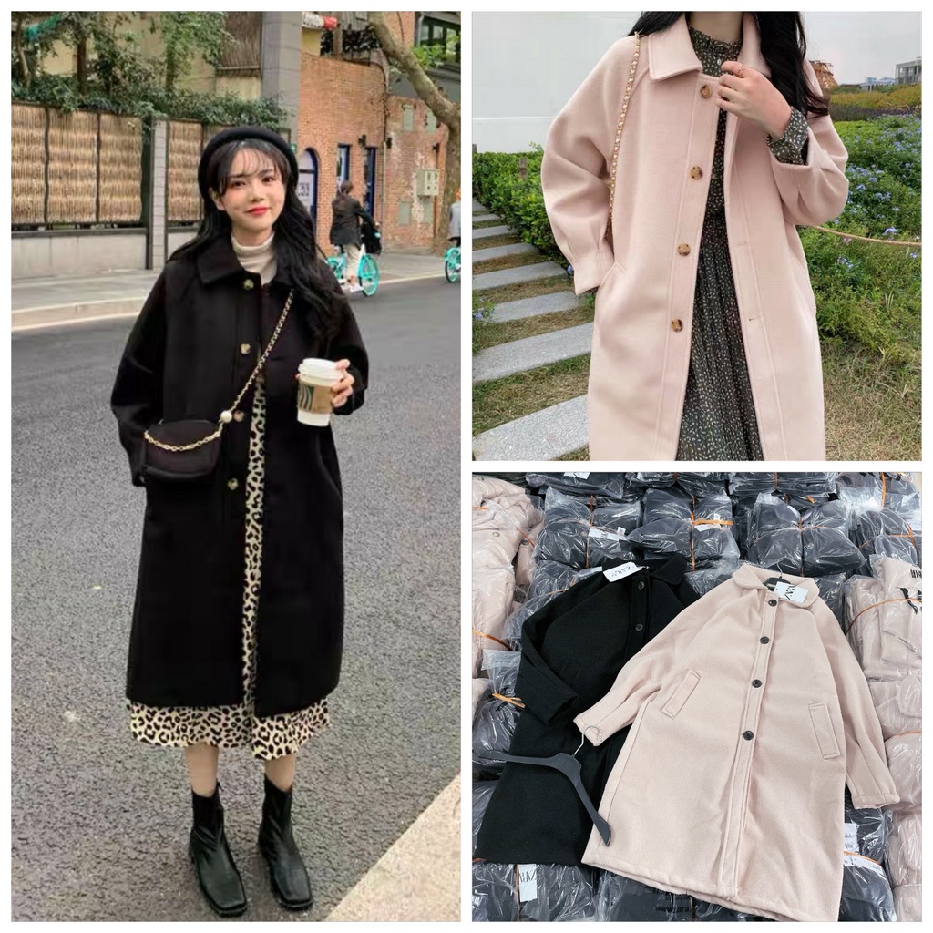 [ẢNH THẬT] ÁO KHOÁC DẠ DÁNG DÀI, DÀY FORM HÀN QUỐC màu SIÊU TÂY mà GIÁ SIÊU RẺ
