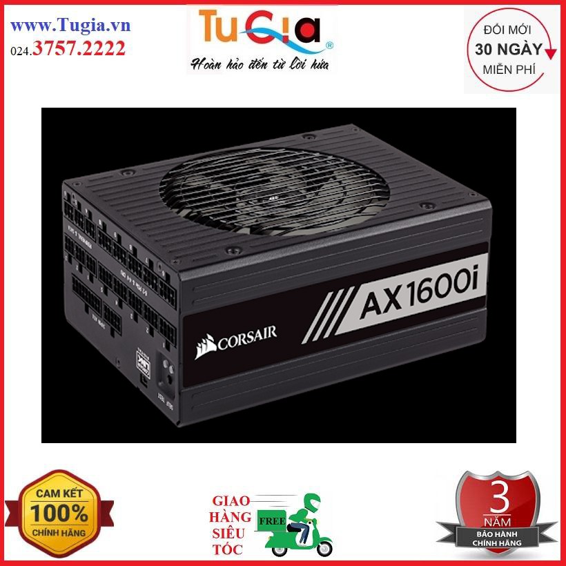 Nguồn máy tính Corsair AX1600i 80 Plus Titanium – Full Modul – Corsair Link – ICUE