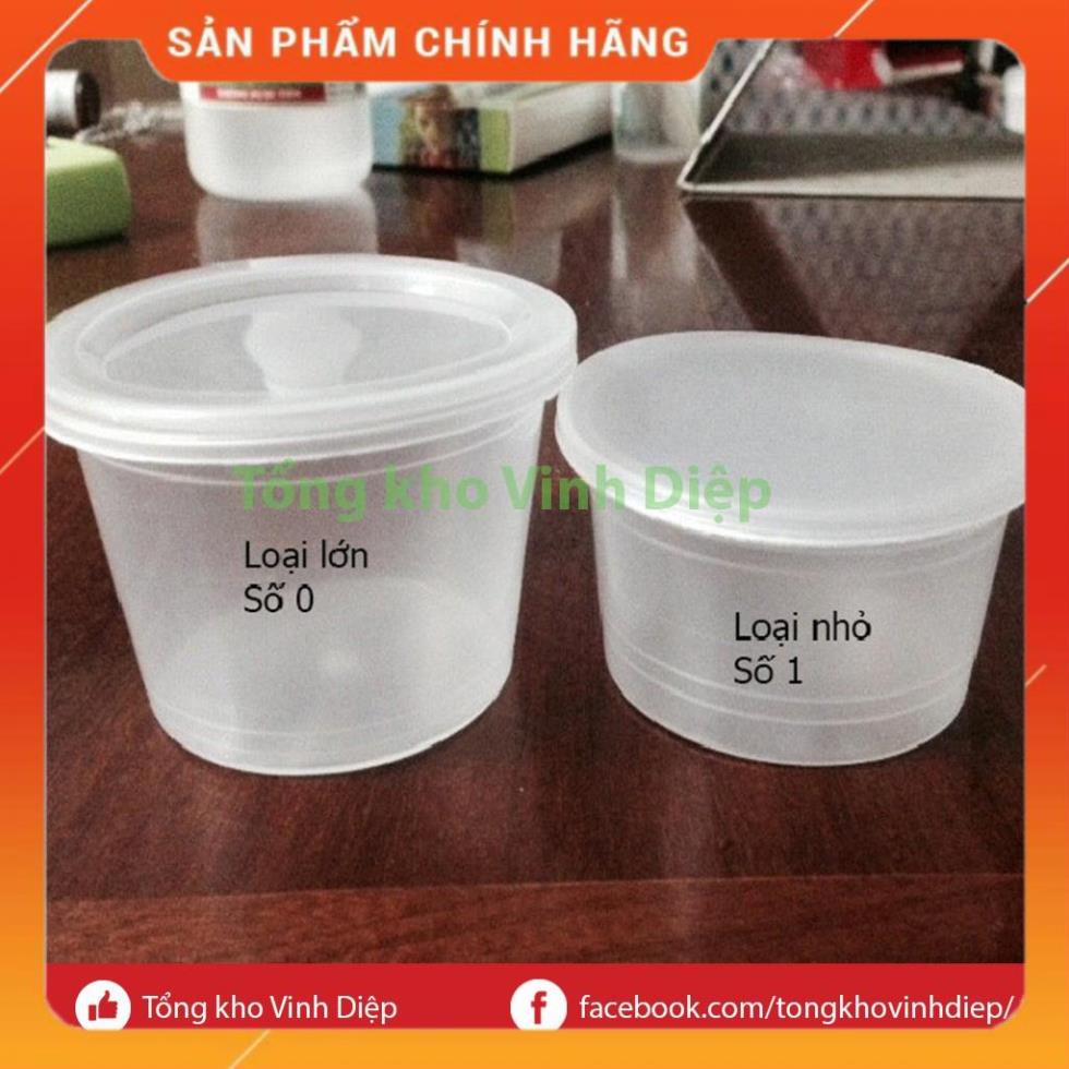 50 hộp cốc hũ nhựa khuôn làm bánh flan, caramen, thạch rau câu, sữa chua hoặc đựng slime