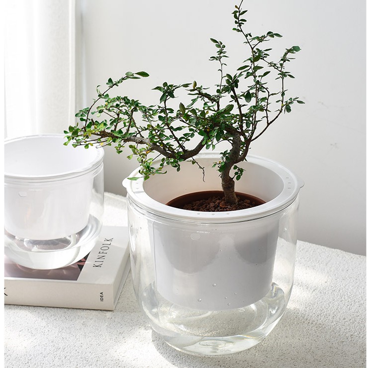Chậu nhựa treo tự tưới thuỷ sinh- Dây treo kim loại chắc chắn