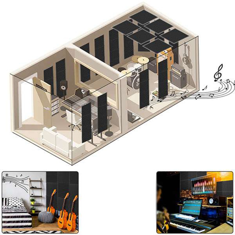 Set 12 Tấm Xốp Cách Âm Tự Dính Cách Âm Tiện Dụng Cho Phòng Thu / Văn Phòng