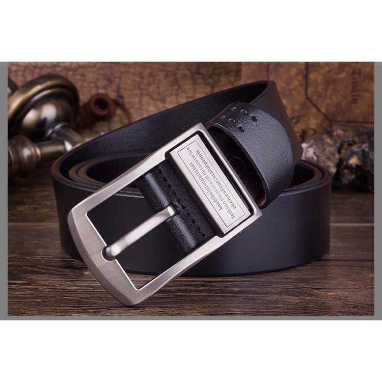 Thắt lưng nam da bò thật cao cấp, khóa cài hợp kim tặng kèm đinh đục lỗ thắt lưng.