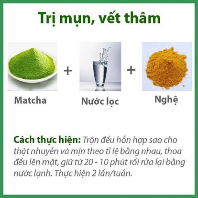 Bột trà xanh đắp mặt nguyên chất 100GR