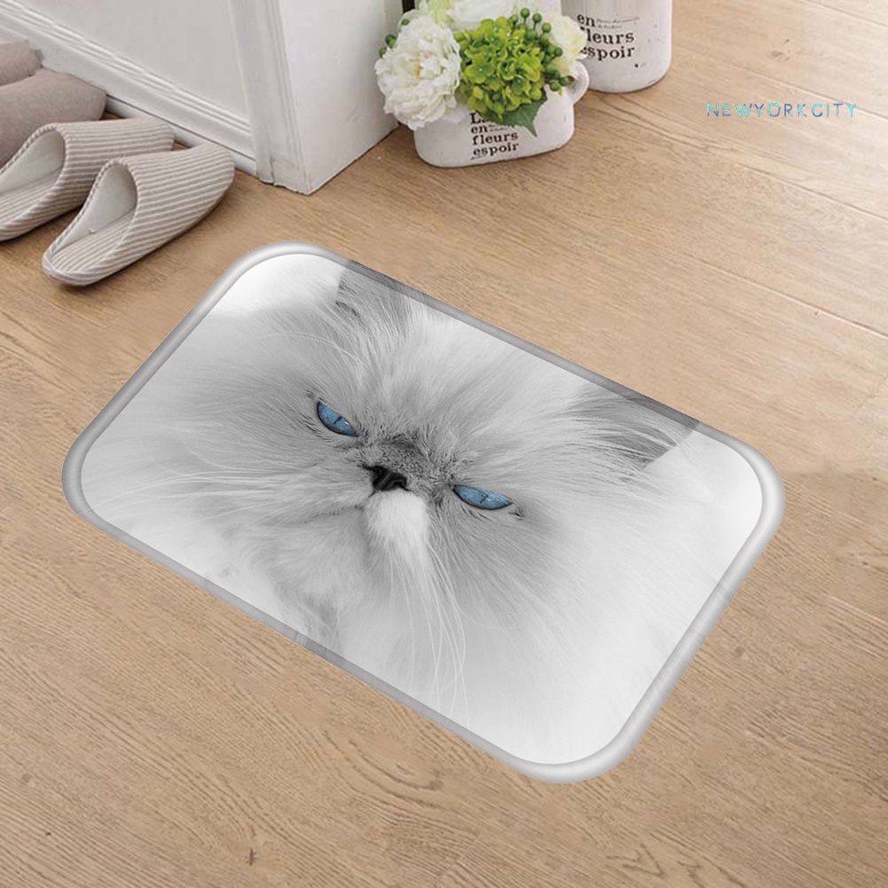 Thảm lót cửa chùi chân Chống Trượt In Hình Mèo 3D