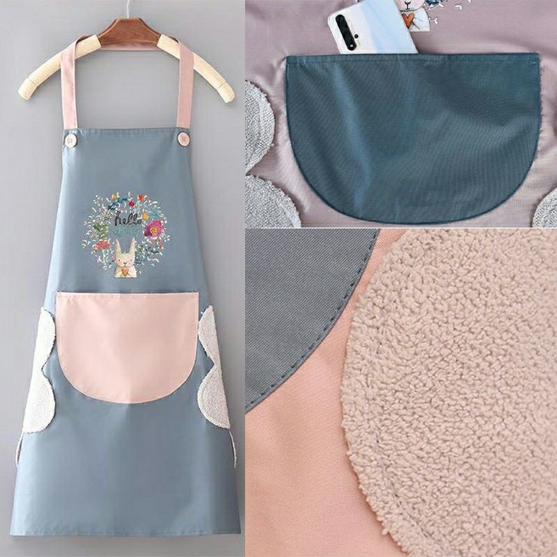 Tạp dề nấu ăn nhà bếp chống thấm nước họa tiết nhiều màu sắc