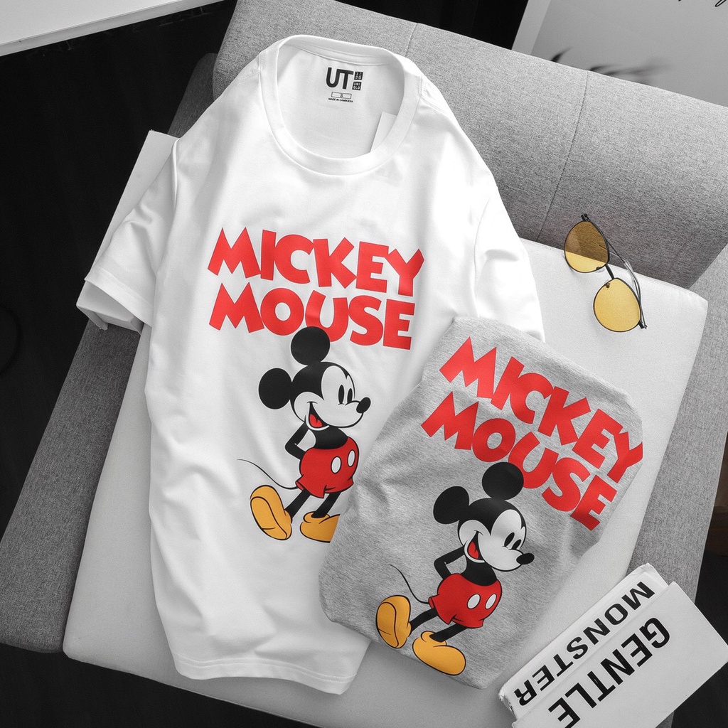 Áo Phông In Hình Mickey Mouse Nam Nữ Chính Hãng 100% Cotton