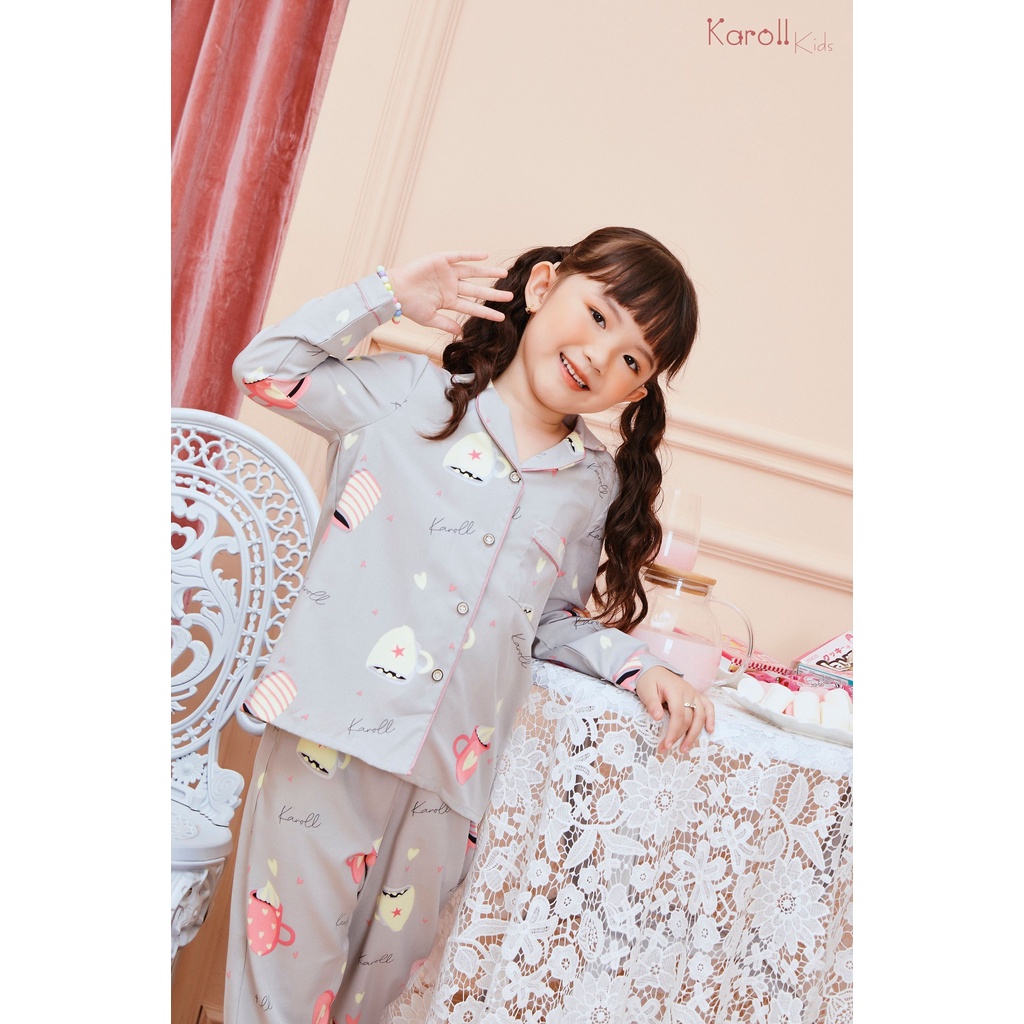 Bộ đồ mặc nhà KAROLL cho bé. SET đồ Pijama Lụa SATIN mặc nhà cao cấp mềm mịn thoáng mát