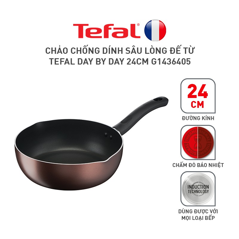 [Mã LIFEHL25 giảm 10% đơn 350K] Combo Tefal Day By Day Chảo chiên 28cm &amp; Chảo chiên sâu lồng 24cm