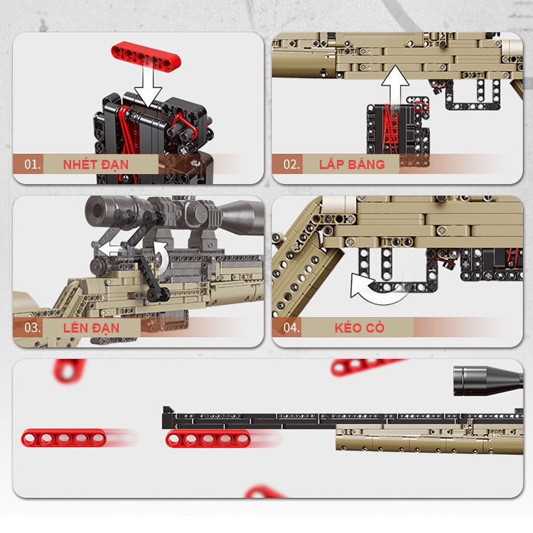 Đồ Chơi Lắp Ráp Kiểu Lego CSGO PUBG Mô Hình M24 XINGBAO XB-24007 Với 1116 Mảnh Ghép