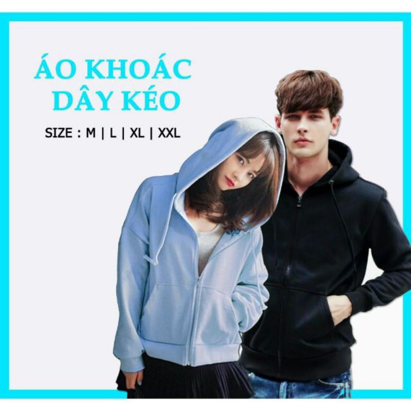Áo hoodie dây kéo form rộng màu xanh lam M L XL 2XL 40kg - 85kg | BigBuy360 - bigbuy360.vn